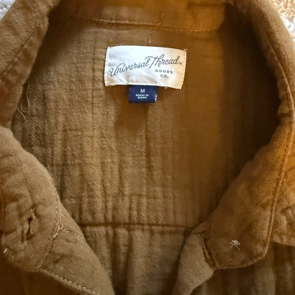 Universal Thread Tan Button-Up Shirt - Picture 3 of 3